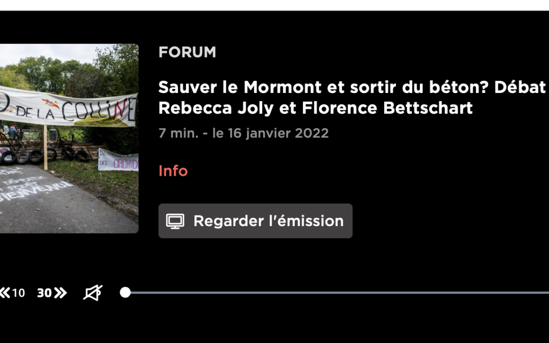 Sauver le Mormont et sortir du béton? Débat entre Rebecca Joly et Florence Bettschart-Narbel